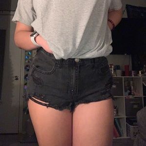 Black denim Hollister shorts